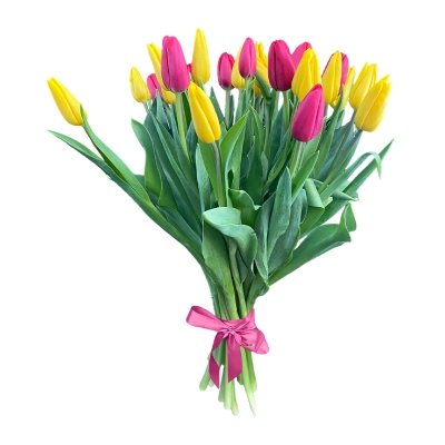 Букет из 25 тюльпанов яркий микс — Цветы SFlower – доставка цветочных букетов в Хабаровске. У нас цветы можно купить или заказать с доставкой круглосуточно — 1b646928