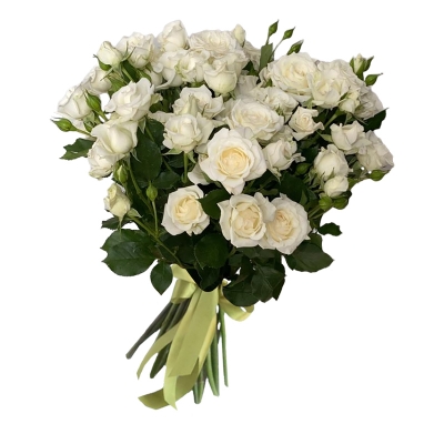 Букет из белых кустовых роз 