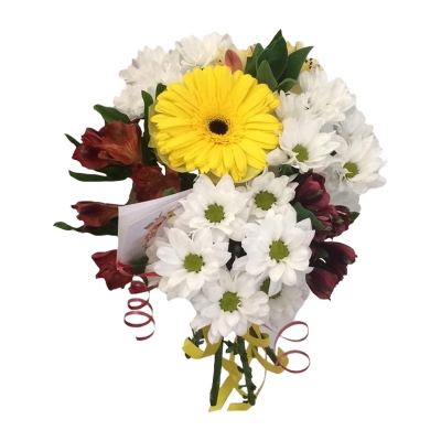 Букет из хризантем, гербер и альстромерии  — Цветы SFlower – доставка цветочных букетов в Хабаровске. У нас цветы можно купить или заказать с доставкой круглосуточно — edeffc0c