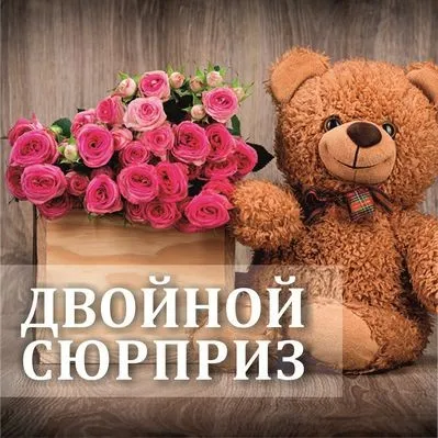 Двойной сюрприз — Цветы SFlower – доставка цветочных букетов в Хабаровске. У нас цветы можно купить или заказать с доставкой круглосуточно — 