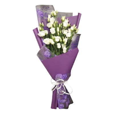 Белоснежные эустомы — Цветы SFlower – доставка цветочных букетов в Хабаровске. У нас цветы можно купить или заказать с доставкой круглосуточно — 