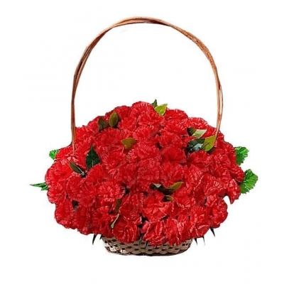 Красные гвоздики в корзине — Цветы SFlower – доставка цветочных букетов в Хабаровске. У нас цветы можно купить или заказать с доставкой круглосуточно — 