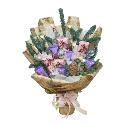Новогодний презент — Цветы SFlower – доставка цветочных букетов в Хабаровске. У нас цветы можно купить или заказать с доставкой круглосуточно — 